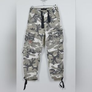 Mens Camo Cargo Pants - Gray/White